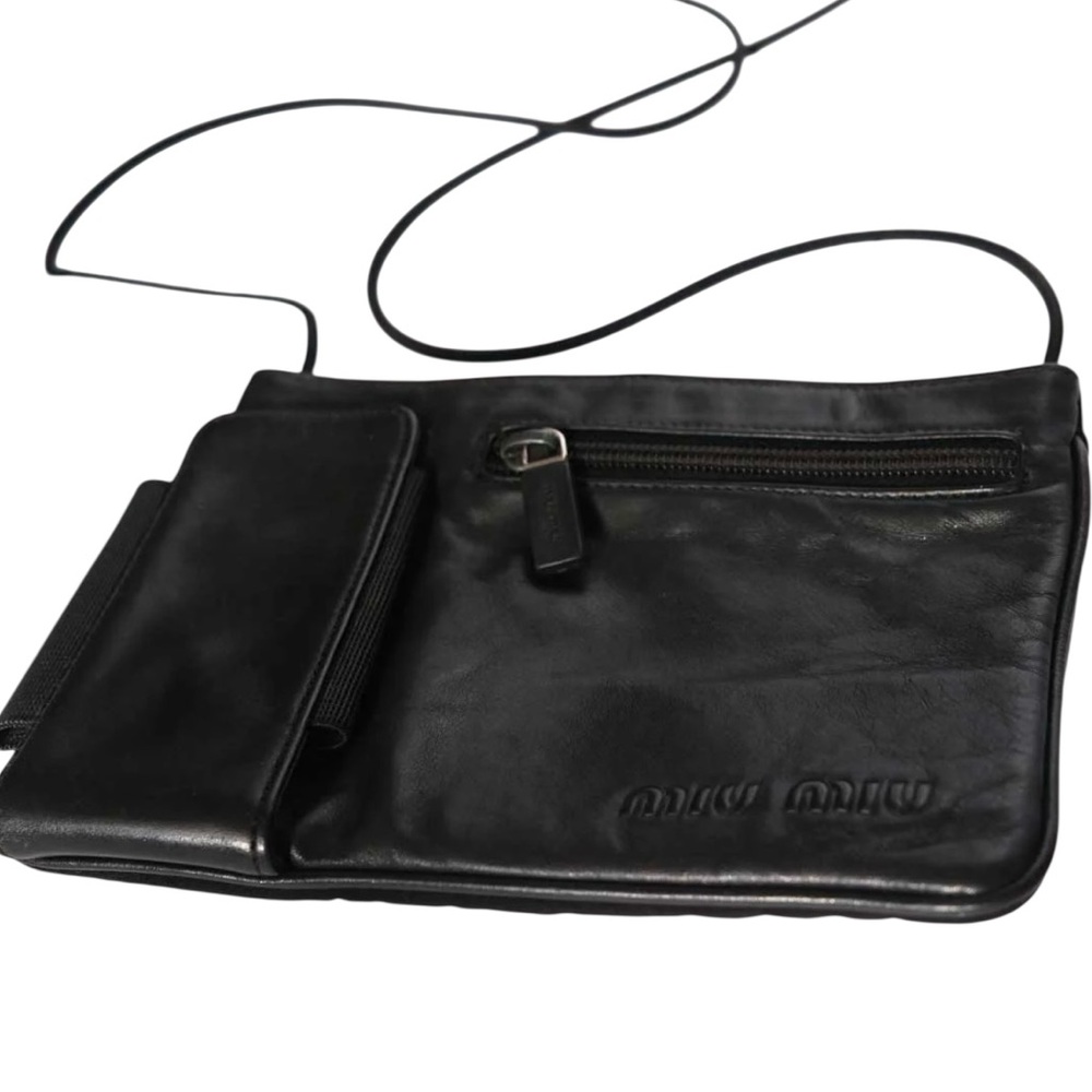 Miu Miu 90’s Black Vintage Leather Crossbody Bag